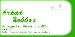 arpad makkos business card